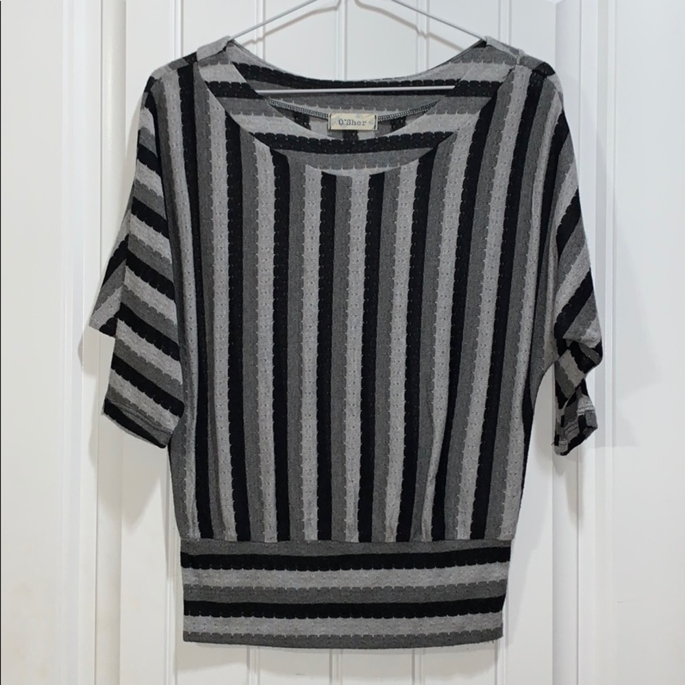 Striped dolman sleeve top